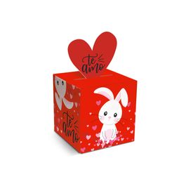 Caixa Quadrada Pop Up Amor de Coração Colorido