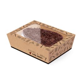 Caixa Pratice Para Meio Ovo Com 1 Unidade Feito Com Amor Kraft / Preto