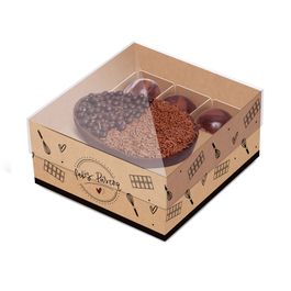 Caixa New Practice Para Meio Ovo Com 1 Unidade Com Docinhos Feito Com Amor Kraft / Preto