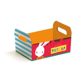 Caixote De Cartão Brilho De Pascoa Colorido