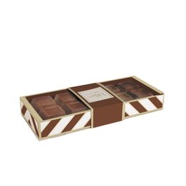 Caixa Tablete Decorada Chevron Marrom