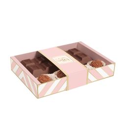 Caixa Tablete Com Brigadeiros Chevron Rosa