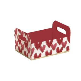 Caixote De Cartão Lover Ouro / Branco / Vermelho