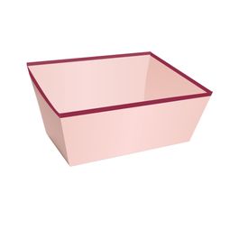 Cesta De Cartão Trapézio Liso Marsala / Rose Gold
