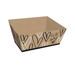 Cesta De Cartão Trapézio Te Amo Preto / Branco / Vermelho