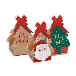 Caixa Panetone Arvore Natal - Sortido Colorido