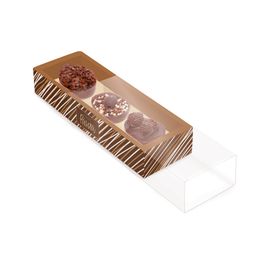 Caixa Luva Moldura Para Meio Ovo Com 3 Unidade Tons De Chocolate Colorido