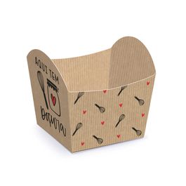 Cestinha Kraft Doçura Preto / Vermelho / Branco