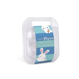 Maleta Para Ovos Com 4 Unidade Com Cinta Coelhinhos Azul