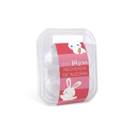 Maleta Para Ovos Com 4 Unidade Com Cinta Coelhinhos Rosa