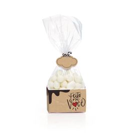 Kit Fundo Retangular Kraft Doçura Preto / Vermelho / Branco