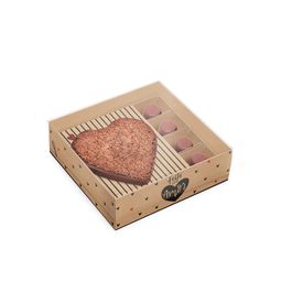 Caixa Meio Coração Com Docinho Para Um Meio Coração Com Docinhos Kraft Doçura Preto / Vermelho / Branco