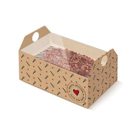 Caixote Para 1 Meio Ovo Kraft Doçura Preto / Vermelho / Branco