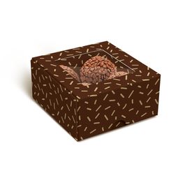 Caixas Para 8 Brigadeiros E Bombons Granulado Marrom / Ouro