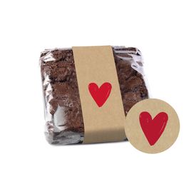 Cinta Para Brownie Coração Vermelho / Pardo