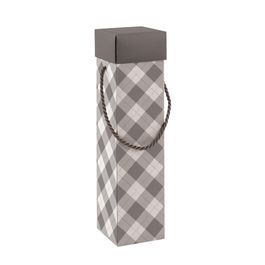 Caixa Vinho Com Alça Trevor Cinza / Ouro