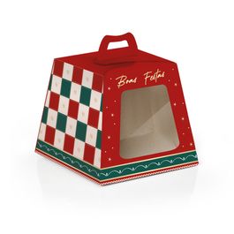 Caixa Mini Panetone Com Visor Louvre Colorido