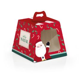 Caixa Mini Panetone Com Visor Nicolau Colorido