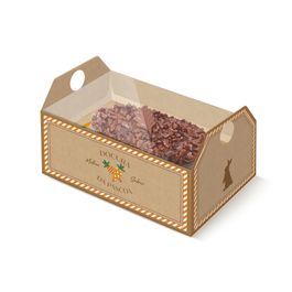 Caixote Para 1 Meio Ovo Kraft Cenoura Colorido