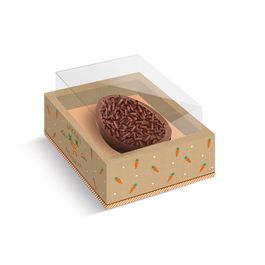 Caixa Moldura Para Meio Ovo Com 1 Unid Kraft Cenoura Colorido