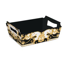 Cesta de Cartão Barroco Preto / Ouro