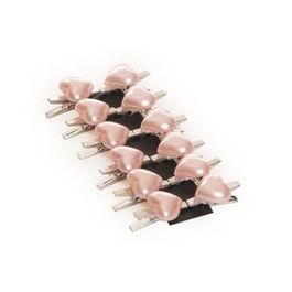 Prendedor Coração Liso Rosa Claro JG C/12