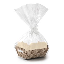 Kit Cesta Palha Trancada Bege
