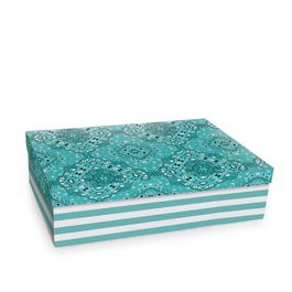 Caixa Rígida Retangular Baixa Bandana Azul