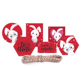 Kit Fechamento para Presente Amor de Coração Colorido