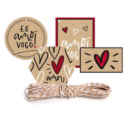 Kit Fechamento para Presente Amor Preto / Branco