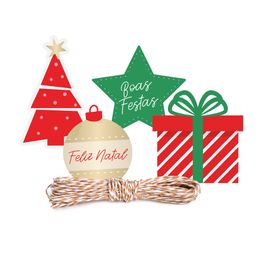 Kit Fechamento P/Presente Feliz Natal Colorido