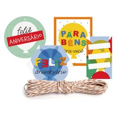 Kit Fechamento Para Presente Happy Colorido