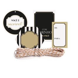 Kit Fechamento Para Presente Maison Ouro / Preto