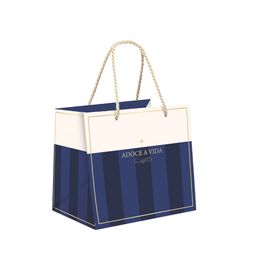 Sacola Premium Blue Tale Azul / Marfim / Ouro