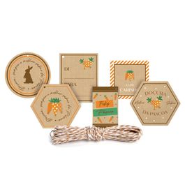 Kit Fechamento Kraft Cenoura Colorido