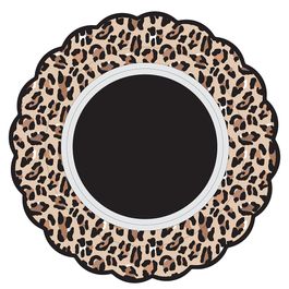Poli Redondo Animal Print Preto