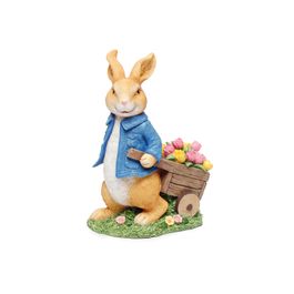 Coelho Decorativo em Resina com Carriola - Colorido
