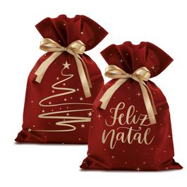 Saco De Tnt Com Laco Feliz Natal Colorido