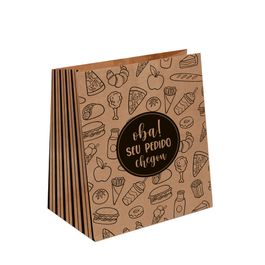 Saco De Papel Oba Seu Pedido Chegou Pardo / Preto