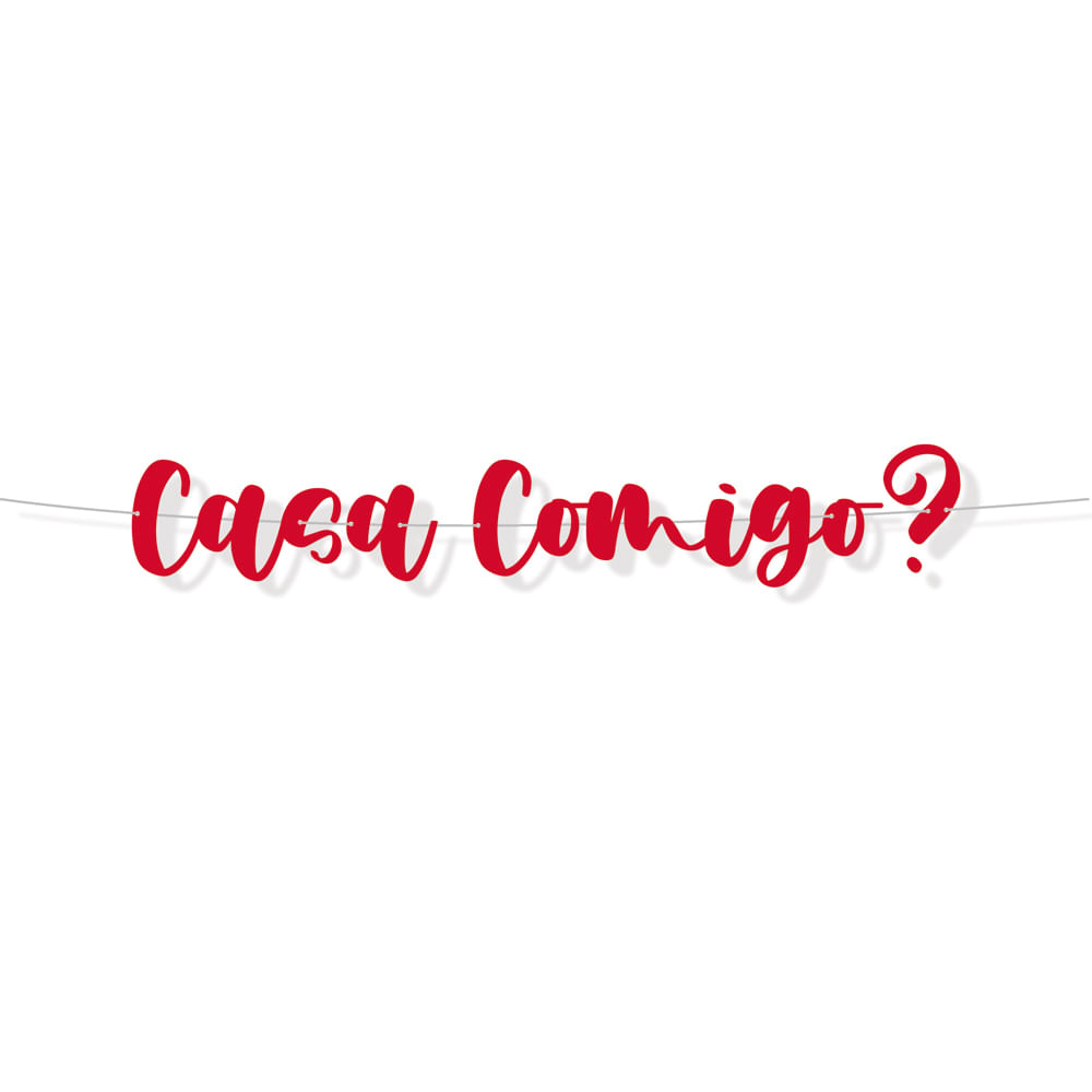 Faixa Decorativa Lettering Casa Comigo Vermelho - Loja Cromus