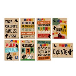 Cartaz Decorativo Junina Kraft Colorido