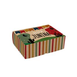 Cesta Na Caixa Junina Kraft Colorido
