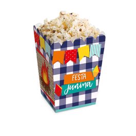 Caixa Para Pipoca Festa De Arraiá Colorido