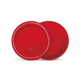 Prato De Papel Redondo Happy Moments Vermelho