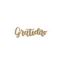 Faixa Decorativa Lettering Glitter Gratidão