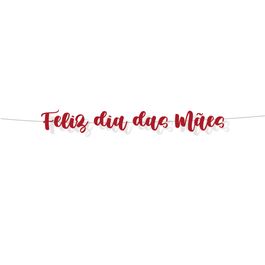 Faixa Decorativa De Eva Mães Vermelho