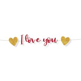 Faixa Decorativa De Eva I Love You Vermelho / Diamante