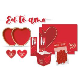 Kit Encontro Romântica Vermelho / Ouro