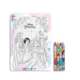 Quebra-cabeça com Giz de Cera Princesas Colorido