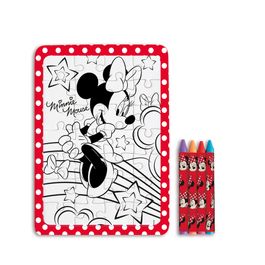 Quebra-cabeça com Giz de Cera Minnie Colorido